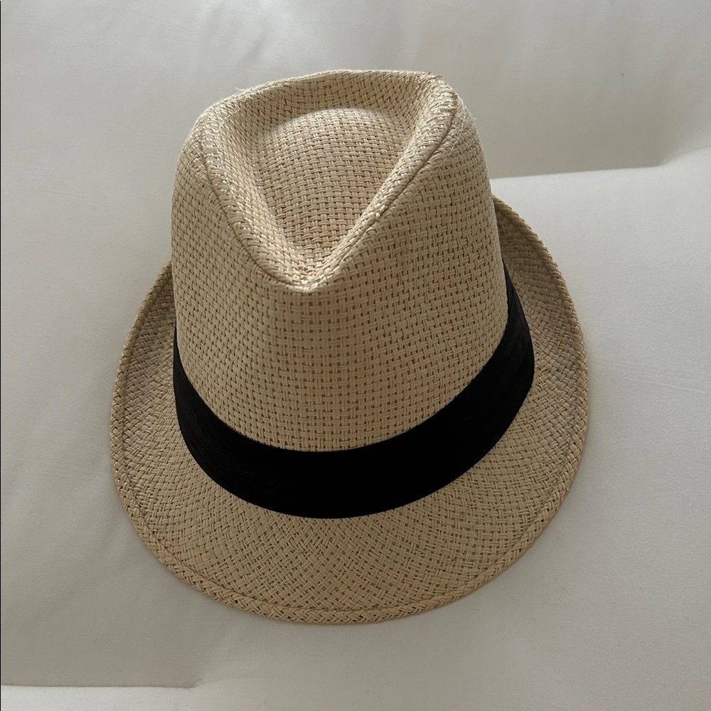 Stylish Tan Fedora Hat with Black Band